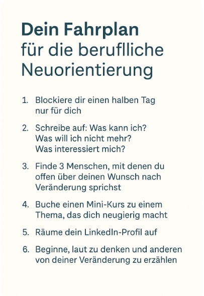 Neuorientierung Fahrplan