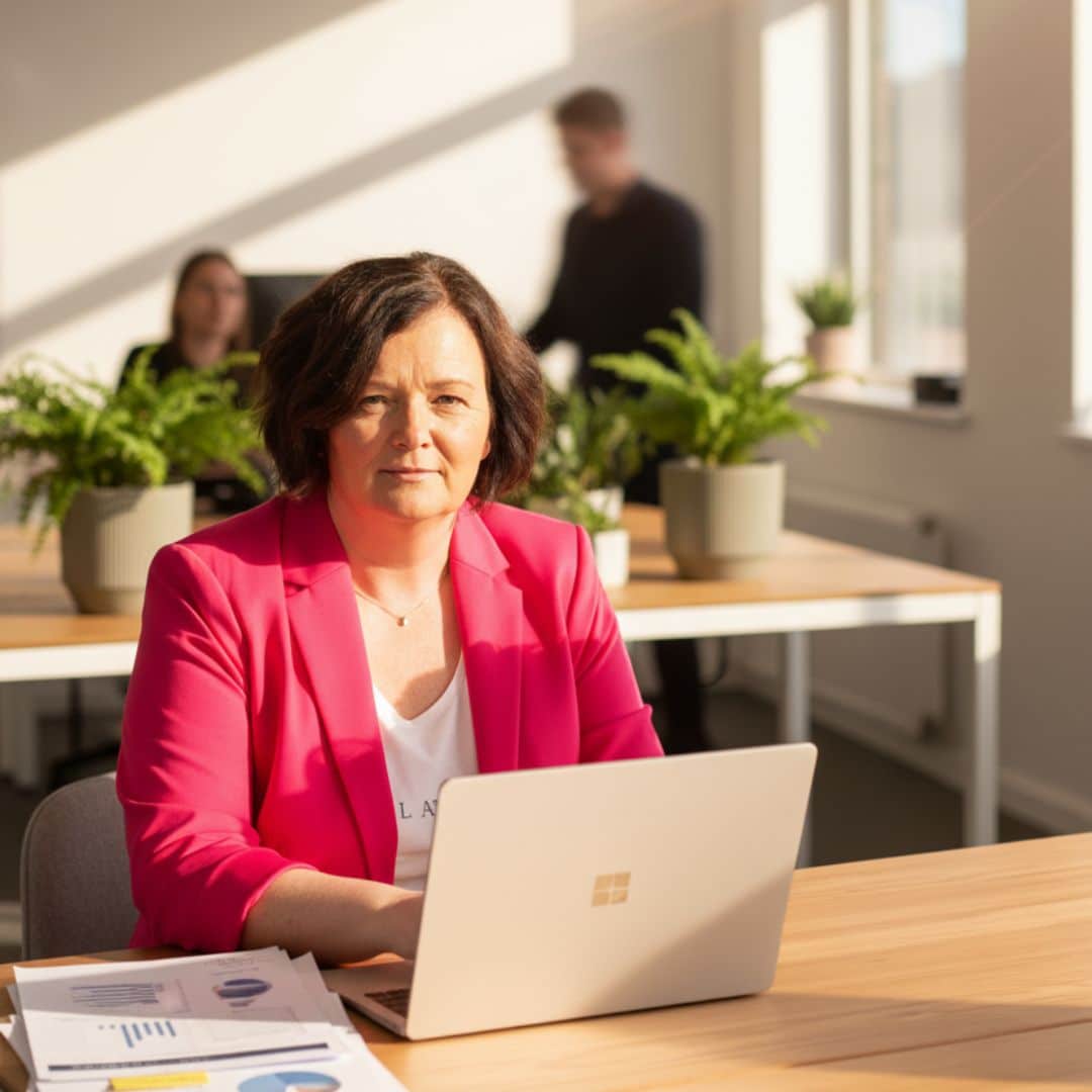 Introvertierte Frau im Beruf, stille Stärke am Arbeitsplatz